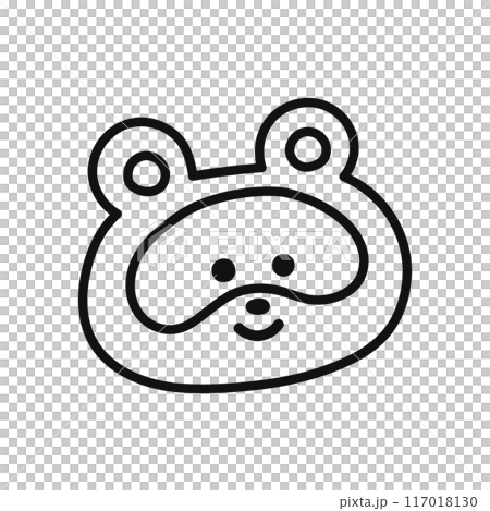 たぬきの顔アイコン・線画 たぬきの顔アイコン・線画 117018130