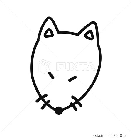 きつねの顔アイコン・線画 117018133