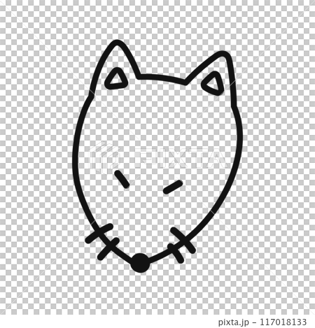 きつねの顔アイコン・線画 117018133