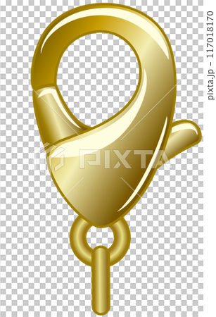 Shiny lobster clasp part icon illustration / gold gradient version Shiny lobster clasp part icon illustration / gold gradient version 117018170