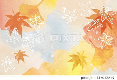 秋 紅葉の水彩背景イラスト 秋 紅葉の水彩背景イラスト 117018215