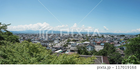 さざえ堂から見た会津若松市のパノラマ風景 さざえ堂から見た会津若松市のパノラマ風景 117019168