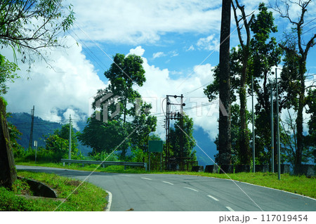 Beautiful Himalayan Roadway with Sunny Weather in North Bengal 117019454