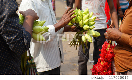 Buying and Selling Flower in Howrah Flower Market Buying and Selling Flower in Howrah Flower Market 117020015
