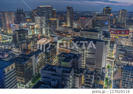 [夜景]川崎駅周辺の街並み[川崎市役所本庁舎展望ロビースカイデッキ] 117020118