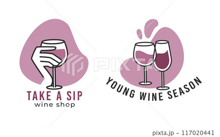 Modern Wine Bar Logo Design 117020441