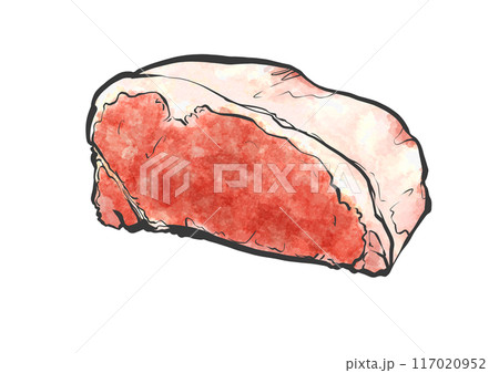 牛サーロインの手書き筆絵風イラスト 117020952