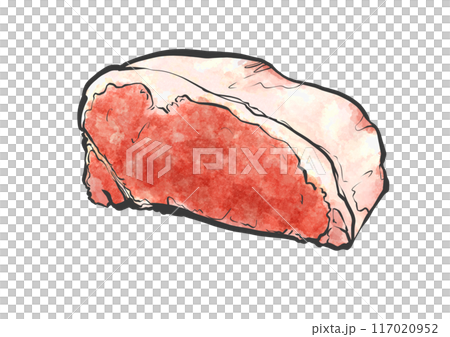 牛サーロインの手書き筆絵風イラスト 117020952