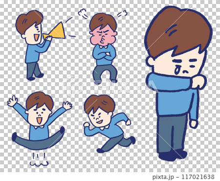 可愛的男性角色素材，有喜怒哀樂 117021638