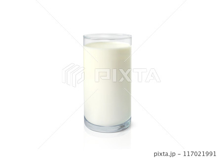 One glass of milk isolated on white background One glass of milk isolated on white background 117021991