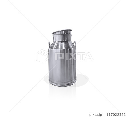 Milk container. Stainless steel bucket. Packaging for design. 117022321