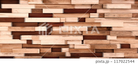 Wooden wall, wooden background for making backgrounds and adding text. 117022544