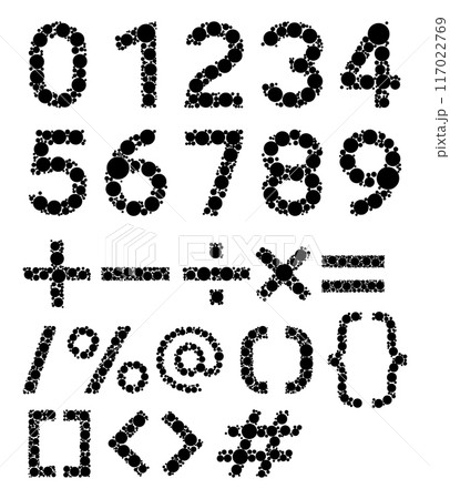 Random dot numbers alphabet letters Random dot numbers alphabet letters 117022769