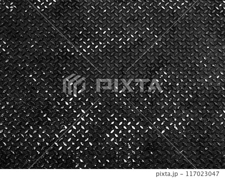 old diamond pattern metal floor plate for background 117023047