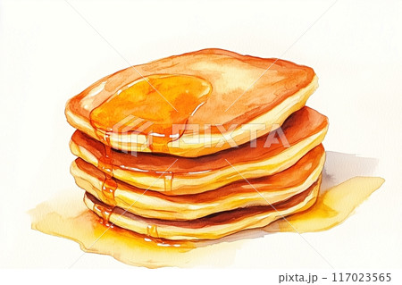 オシャレなパンケーキのイラスト「AI生成画像」 117023565
