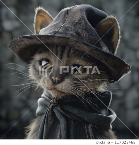 帽子を被った猫のイラスト素材 [117025468] - PIXTA