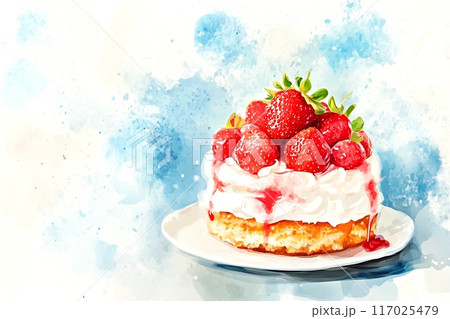 おいしい苺のケーキ「AI生成画像」 117025479