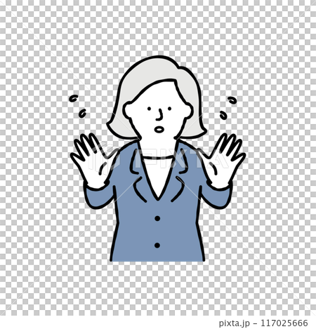 両手で止める女性のビジネスパーソンのベクターイラスト素材 両手で止める女性のビジネスパーソンのベクターイラスト素材 117025666