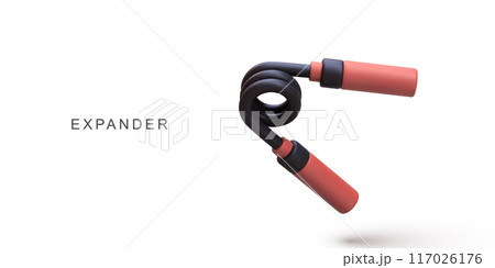 3d red Carpal expander on white background. Vector illustration. 117026176