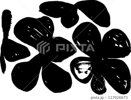Dry Brush Big Flower Abstract Pattern. 117026673