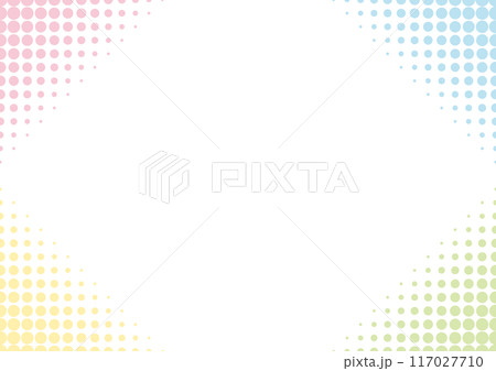 ハーフトーン　背景　フレーム　シンプル　カラフル　幾何学	 117027710