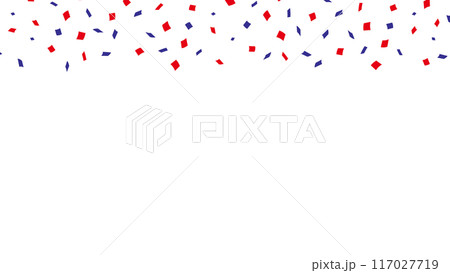 赤と青の紙吹雪のフレーム 赤と青の紙吹雪のフレーム 117027719