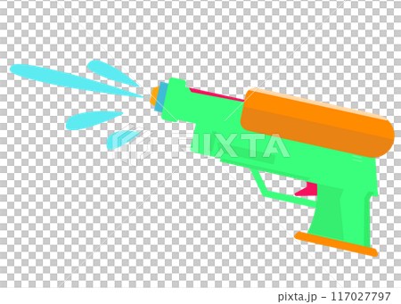 水鉄砲。ベクターイラスト。水遊び。おもちゃ 水鉄砲。ベクターイラスト。水遊び。おもちゃ 117027797