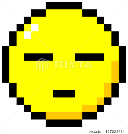 可愛くておちゃめなドット絵のニコニコマーク無表情 可愛くておちゃめなドット絵のニコニコマーク無表情 117028684