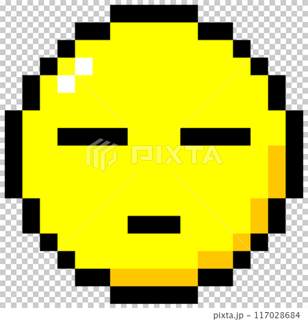 可愛俏皮的像素藝術笑臉面無表情 117028684