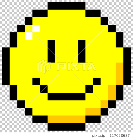 可愛くておちゃめなドット絵のニコニコマーク 可愛くておちゃめなドット絵のニコニコマーク 117028687