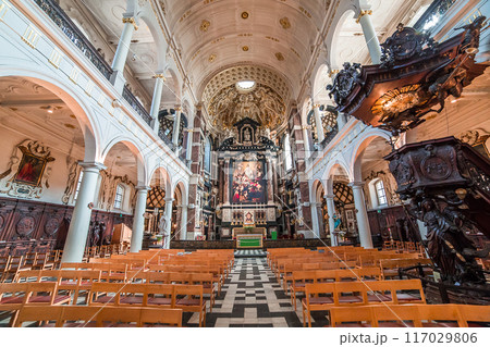 Interiors of Saint Charles Borromee church, Anvers, Belgium Interiors of Saint Charles Borromee church, Anvers, Belgium 117029806
