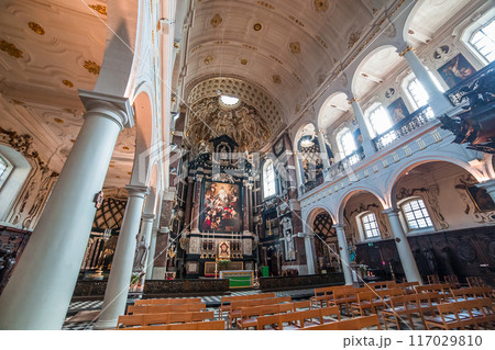 Interiors of Saint Charles Borromee church, Anvers, Belgium 117029810