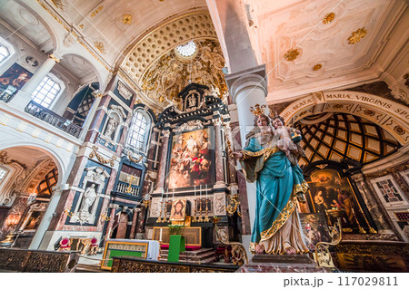 Interiors of Saint Charles Borromee church, Anvers, Belgium 117029811