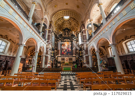 Interiors of Saint Charles Borromee church, Anvers, Belgium 117029815