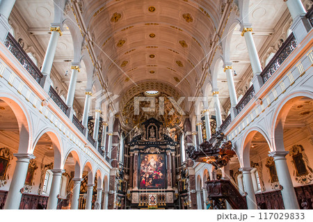 Interiors of Saint Charles Borromee church, Anvers, Belgium 117029833