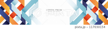 Modern abstract wide banner background with geometric shapes. Design elements. Futuristic graphic. Suit for cover, header, business, presentation, corporate, website, flyer, brochure 117030154