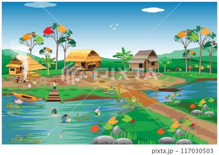 lifestyle of people at countryside vector design lifestyle of people at countryside vector design 117030503