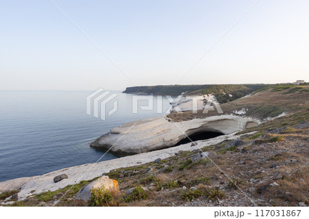 White Cliffs by Calm Sea at Sunset White Cliffs by Calm Sea at Sunset 117031867
