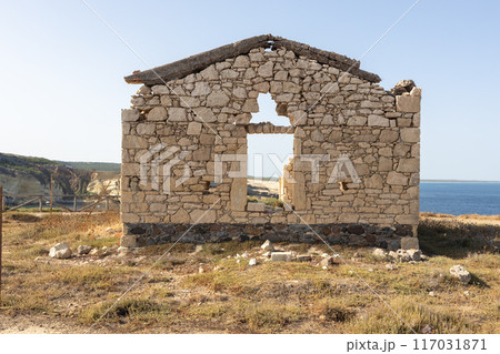 Ruined Stone Building with Sea View 117031871