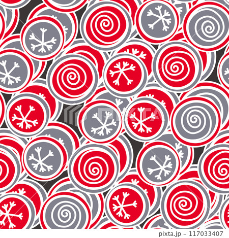 Seamless pattern with geometric aboriginal ornament. Ethnic tribal rounded color background. Afican, australian motiph. Dots painting. Vector illustration, template design for cloth, card, fabric Seamless pattern with geometric aboriginal ornament. Ethnic tribal rounded color background. Afican, australian motiph. Dots painting. Vector illustration, template design for cloth, card, fabric 117033407