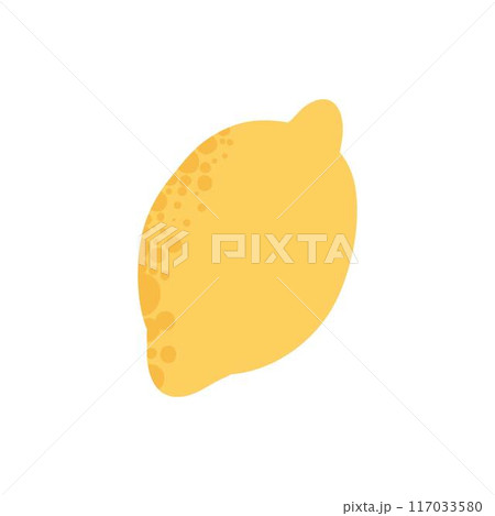 Doodle fruit. Natural tropical fruit, doodle citrus orange and vitamin lemon. Vegan kitchen hand drawn, organic fruits or vegetarian food. Vector isolated icon illustration 117033580