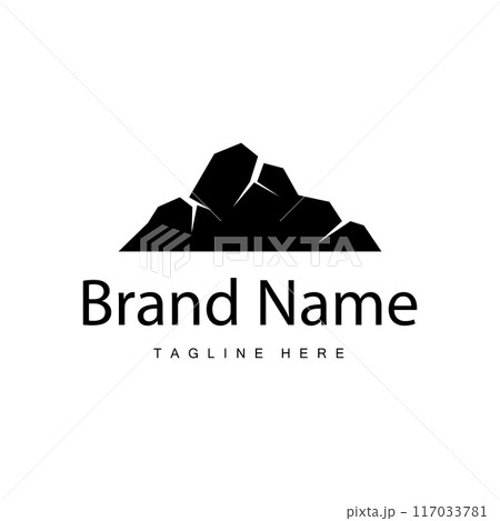 Mountain Logo Simple Illustration Silhouette Template Vector Design 117033781