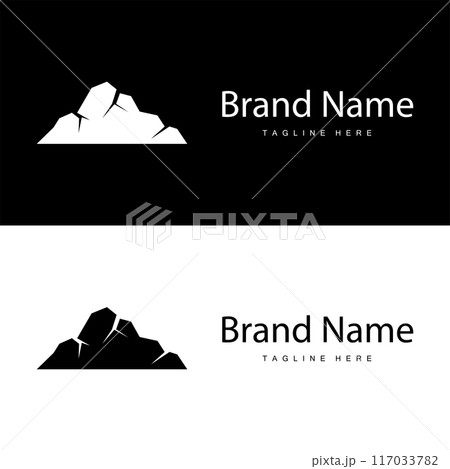 Mountain Logo Simple Illustration Silhouette Template Vector Design 117033782