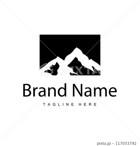 Mountain Logo Simple Illustration Silhouette Template Vector Design Mountain Logo Simple Illustration Silhouette Template Vector Design 117033792