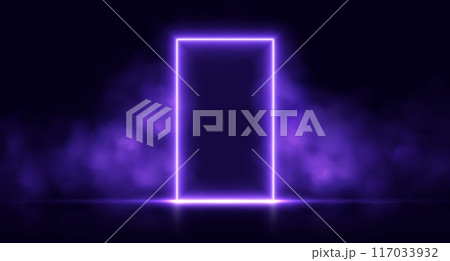 Neon door with smoke, purple glowing portal, futuristic arch gate, magic border with vapor, Neon door with smoke, purple glowing portal, futuristic arch gate, magic border with vapor, 117033932