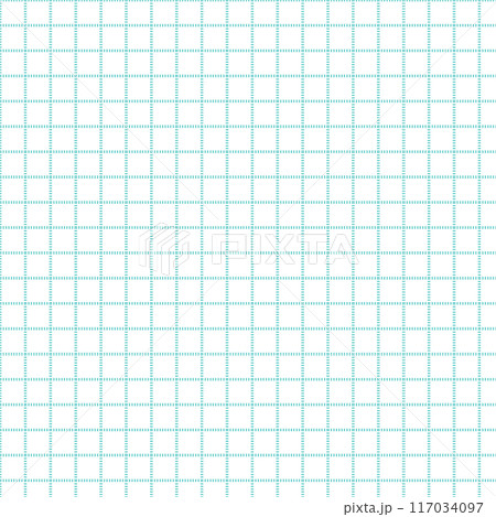 二重点線の水色方眼紙パターン 117034097