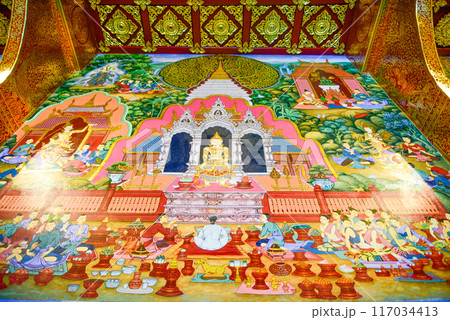 タイチェンマイにあるワット・チェディルアン寺院の美しい風景 117034413