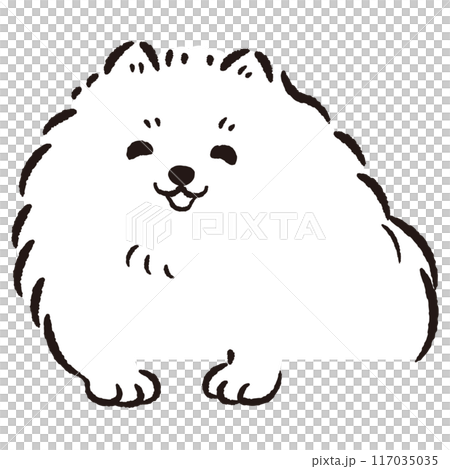 一隻狗向外張望的手繪插圖 一隻狗向外張望的手繪插圖 117035035