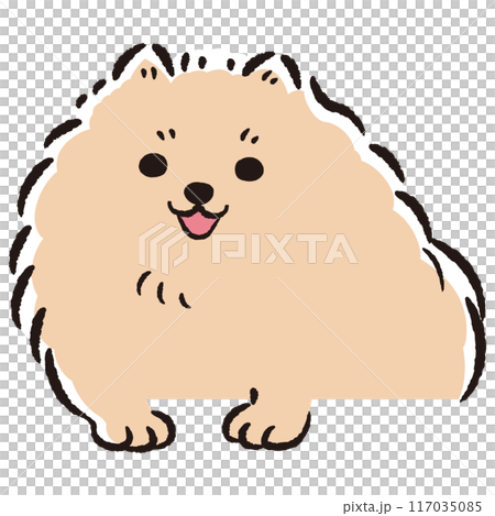 一隻狗向外張望的手繪插圖 117035085