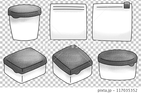ゆるめシンプルなタッパーセット　アナログ風 117035352